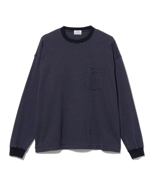 tone / Brushed Rib Knit Striped L/S Tee