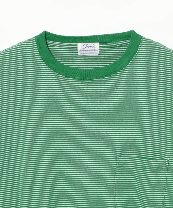 tone / Brushed Rib Knit Striped L/S Tee