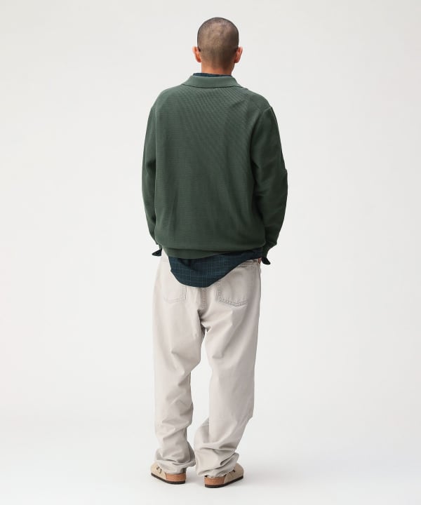[Special order] FRED PERRY / Skipper Knit Long Sleeve Polo Shirt - A neat and stylish design from the back as well. [Model: 179cm Size: L]