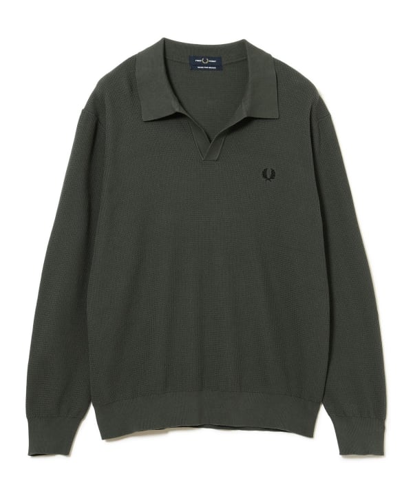 [Special order] FRED PERRY / Skipper Knit Long Sleeve Polo Shirt - V-neckline that beautifully accentuates the neckline.