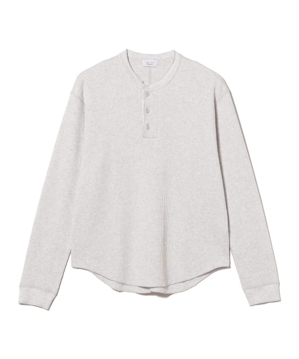 UNUSED / long sleeve henry neck waffle Tshirt