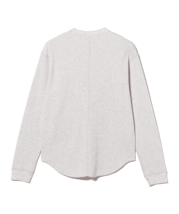 UNUSED / long sleeve henry neck waffle Tshirt