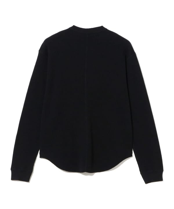 UNUSED / long sleeve henry neck waffle Tshirt