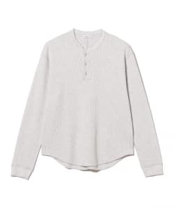 UNUSED / long sleeve henry neck waffle Tshirt