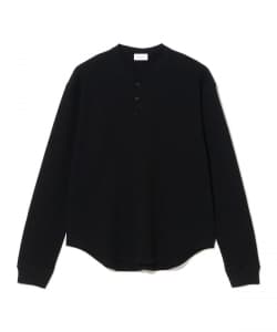 UNUSED / long sleeve henry neck waffle Tshirt