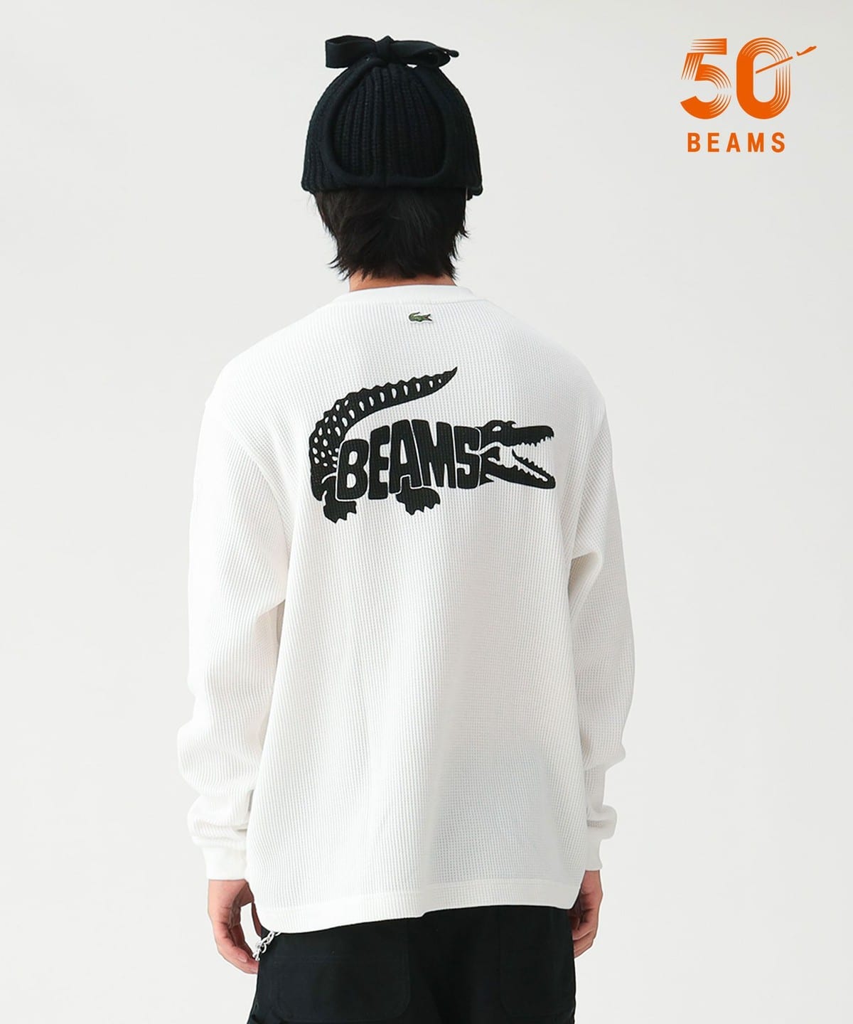 別注　ビームスコラボ　LACOSTE ホワイト Tシャツ　XL BEAMS（ビームス）【別注】LACOSTE / ロゴ サーマル Tシャツ（Tシャツ