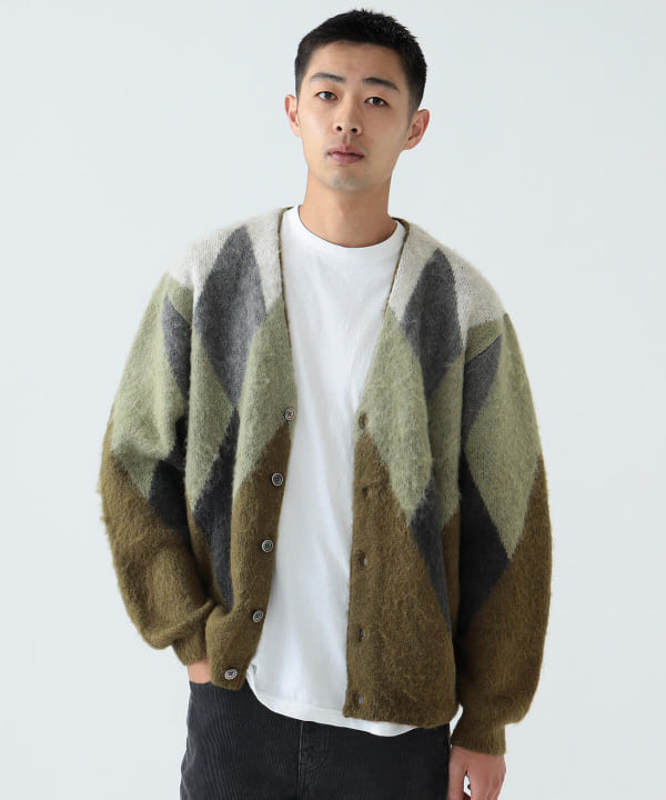 BEAMS [BEAMS] BEAMS / Argyle shaggy cardigan (tops cardigan) mail