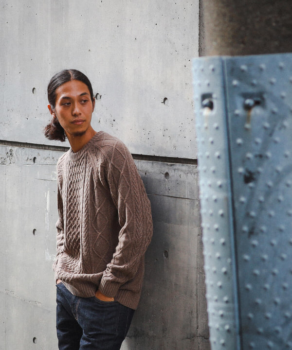 BEAMS [BEAMS] BEAMS / 5G Italian lambswool cable knit (tops knits 