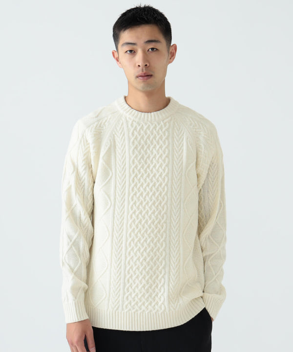 BEAMS [BEAMS] BEAMS / 5G Italian lambswool cable knit (tops knits