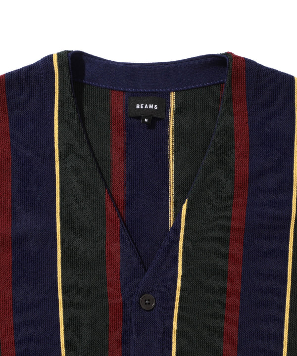 BEAMS [BEAMS] BEAMS / 9 gauge multi-stripe knit cardigan (tops 