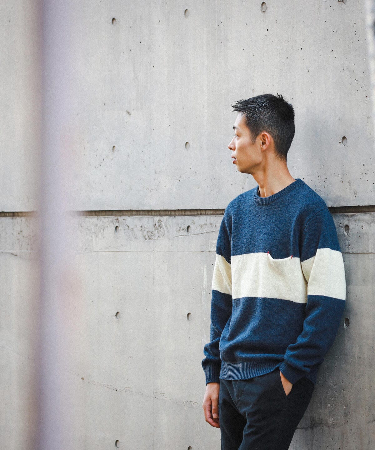 ライン クルーネック ニット トップス MEN NAVY S ライン クルーネック ニット トップス MEN NAVY S