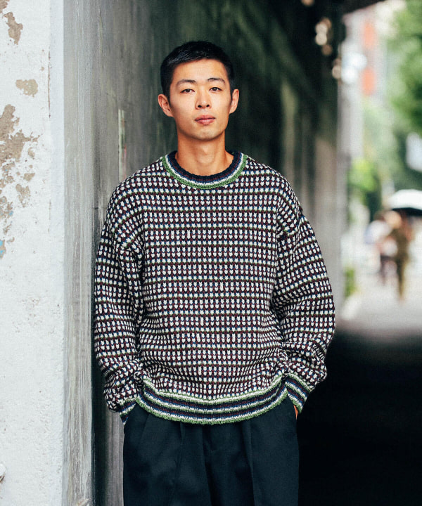 BEAMS [BEAMS] BEAMS / Multi-jacquard crew neck knit (tops knits 