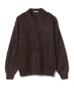 AURALEE / BRUSHED SUPER KID MOHAIR KNIT POLO