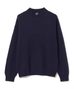 GOLD / PURE CASHMERE MOCK NECK PULLOVER KNIT