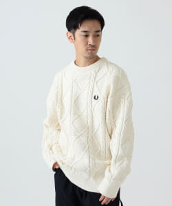 FRED PERRY × BEAMS / 別注 男裝 Cable Crewneck Knit
