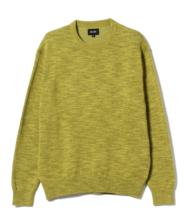 BEAMS [BEAMS] BEAMS / 9G color slab crew neck knit (tops knits 