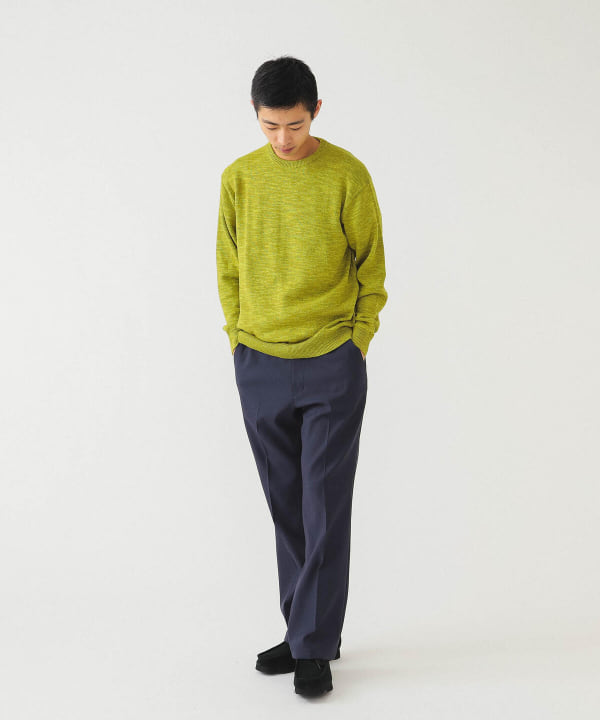 BEAMS [BEAMS] BEAMS / 9G color slab crew neck knit (tops knits 