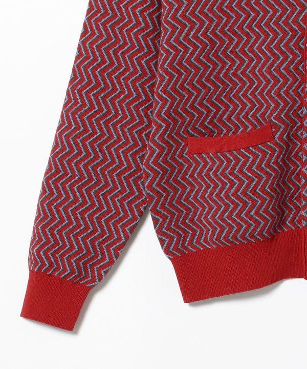 BEAMS [BEAMS] BEAMS / Zigzag jacquard cardigan (tops