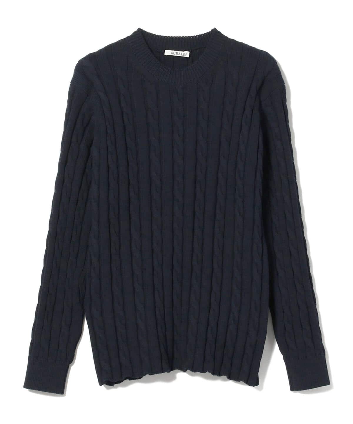 BEAMS（ビームス）AURALEE / COTTON CORD CABLE KNIT BIG PULLOVER