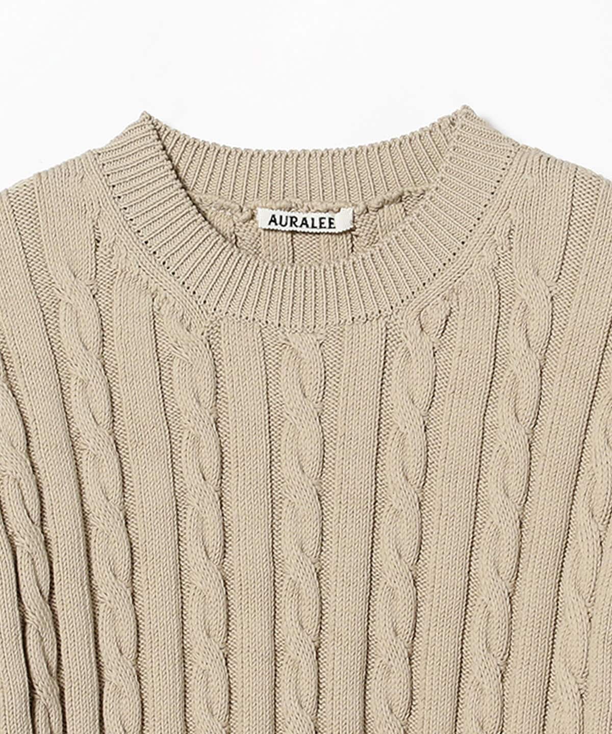 BEAMS（ビームス）AURALEE / COTTON CORD CABLE KNIT BIG PULLOVER 