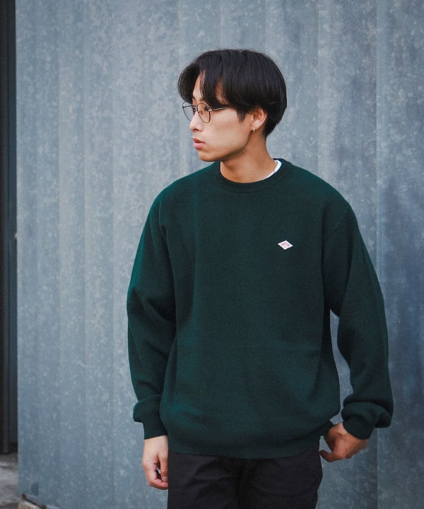 人気 ブランド チェック BEAMS（ビームス）DANTON Knit（トップス Neck Crew Lambswool / ジャケット・アウター