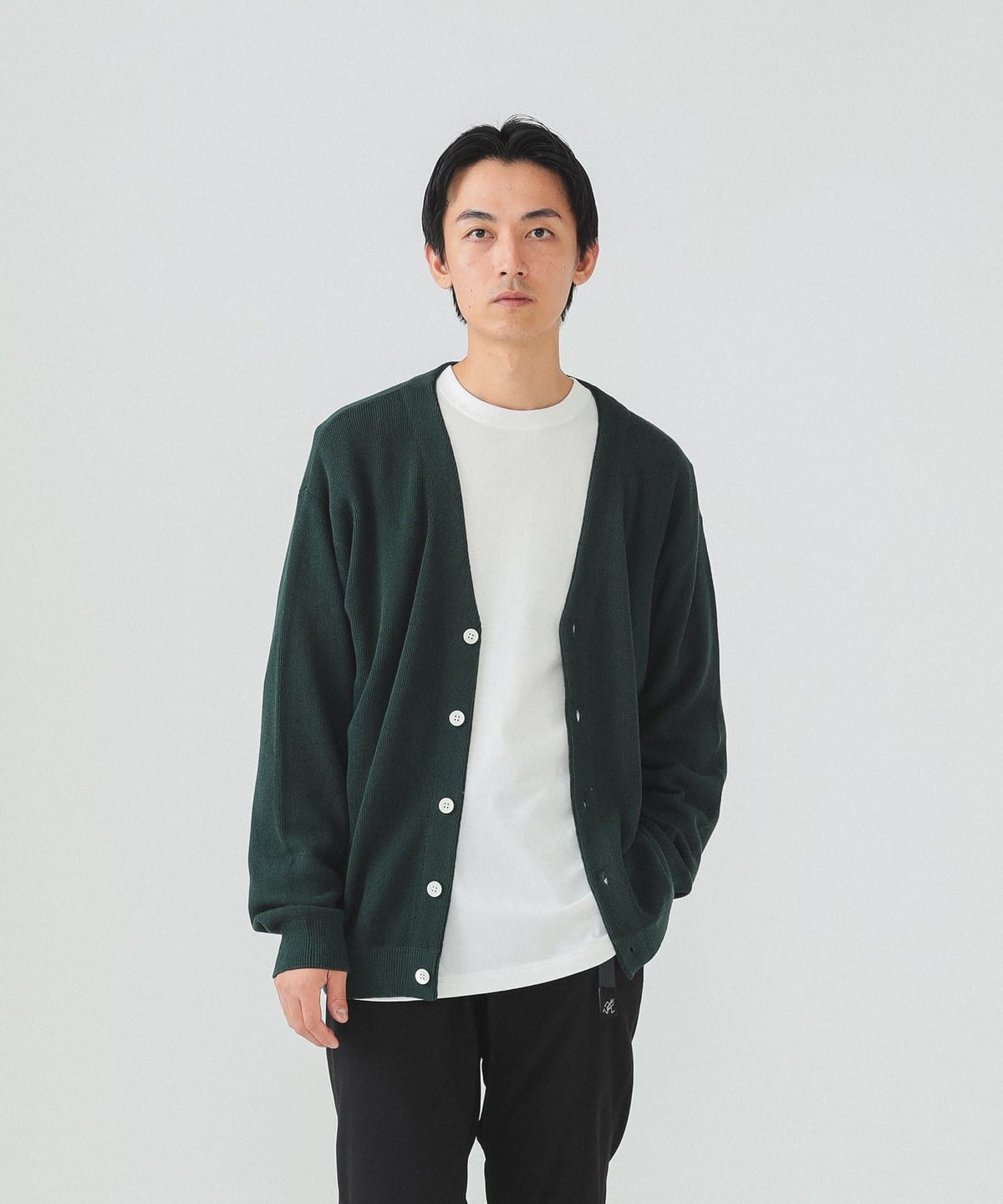 9ゲージ コットンニット カーディガン トップス MEN GREEN M 9ゲージ コットンニット カーディガン トップス MEN GREEN M