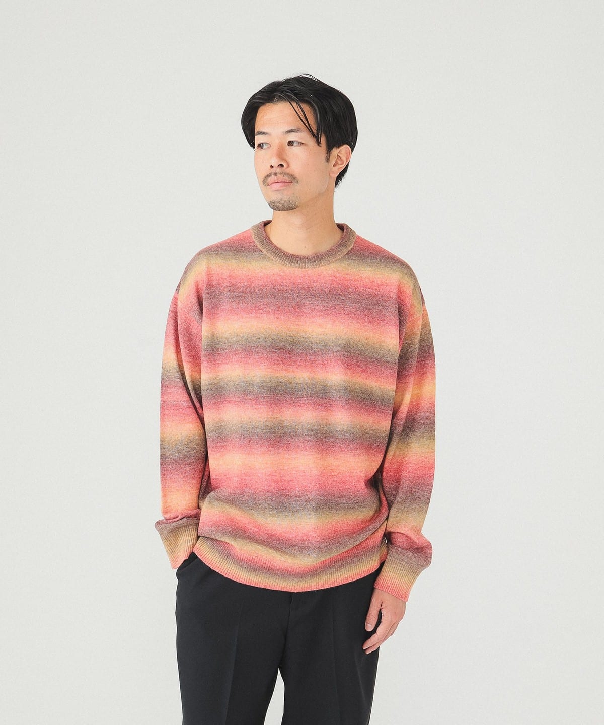 BEAMS BEAMS / 12 gauge fade border knit (tops BEAMS /sweaters