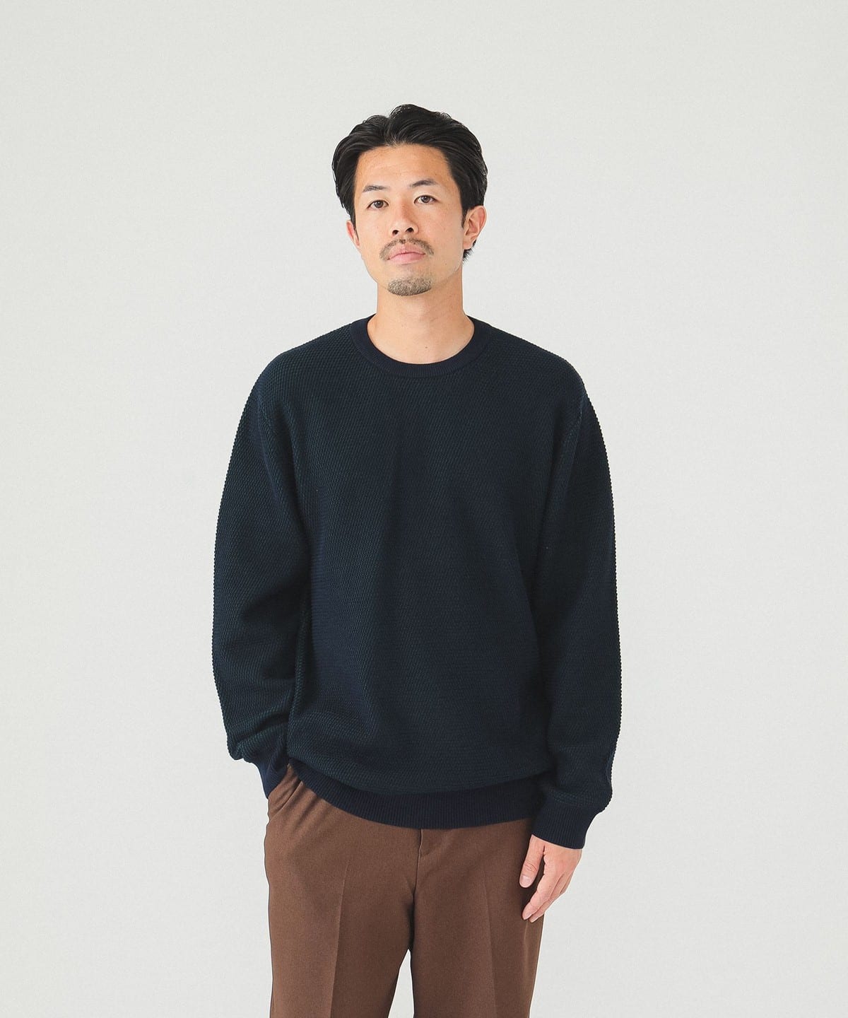 ビームス黒ニット B:MING by BEAMS（ビーミング by ビームス）12ゲージ 片畦
