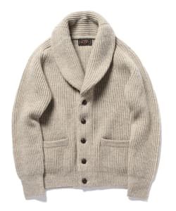 ￥▲BEAMS PLUS / ハイランドウール ショールカラー ニット カーディガン