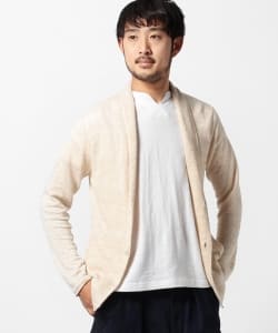▲BEAMS / リネン ショールカラー カーディガン