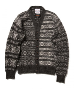 ▲Jamieson’s × BEAMS PLUS / 別注 クレイジーパターン カーディガン