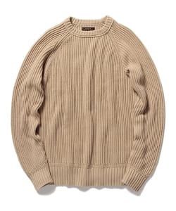 ▲BEAMS PLUS / リブ編み クルーネックニット