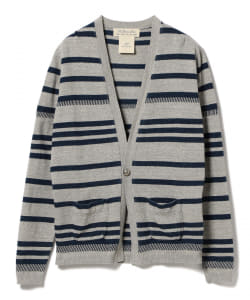 ▲REMI RELIEF × BEAMS PLUS / 別注 インディゴ ボーダーカーディガン