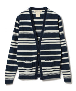 ▲REMI RELIEF × BEAMS PLUS / 別注 インディゴ ボーダーカーディガン