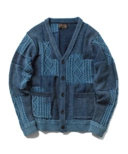 ▲BEAMS PLUS / インディゴ クレイジーカーディガン