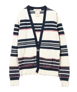 ▲REMI RELIEF × BEAMS PLUS / コットンジャカード ボーダーカーディガン