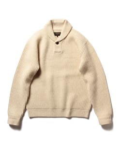 ▲BEAMS PLUS / プルオーバー ショールカラー ニット