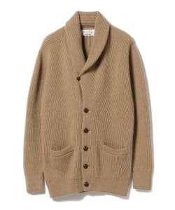 ▲WILLIAM LOCKIE × BEAMS PLUS / 別注 キャメル ショールネック カーディガン