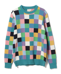▲BEAMS / ブロック クルーネックニット