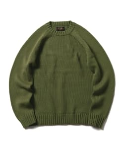 ▲BEAMS PLUS / コットンナイロン クルーネックニット