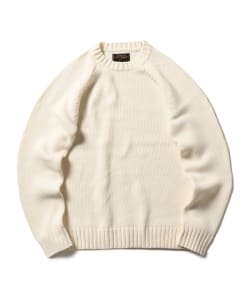 ▲BEAMS PLUS / コットンナイロン クルーネックニット