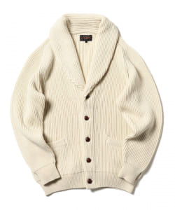 ▲BEAMS PLUS / リブ ショールカラー カーディガン