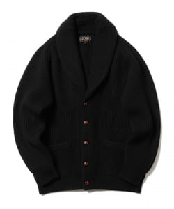 ▲BEAMS PLUS / リブ ショールカラー カーディガン
