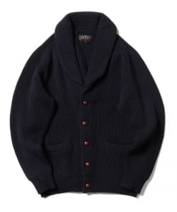 ▲BEAMS PLUS / リブ ショールカラー カーディガン