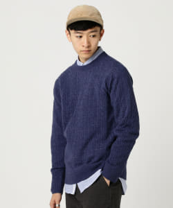 ▲BEAMS / カシミヤ ケーブル クルーネック ニット