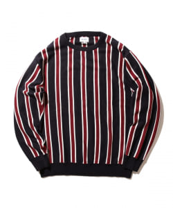 ▲BEAMS / レジメンタル ストライプ クルーニット