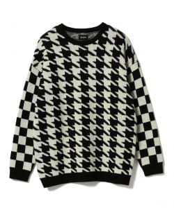▲BEAMS / ハウンズチェッカー クルーネックニット