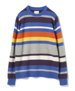 ▲BEAMS / マルチボーダー クルーネック ニット