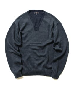 ▲BEAMS PLUS / リネン Vネック ニット