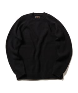 ▲BEAMS PLUS / コットン ナイロン クルーニット 3G
